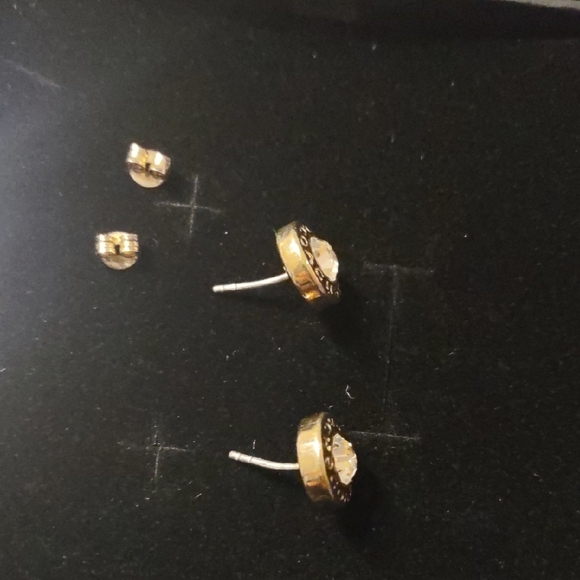 Coach Gold Crystal Stud Earrings - Picture 2 of 6